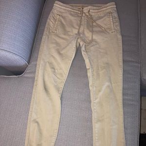 Beige Elastic Pants